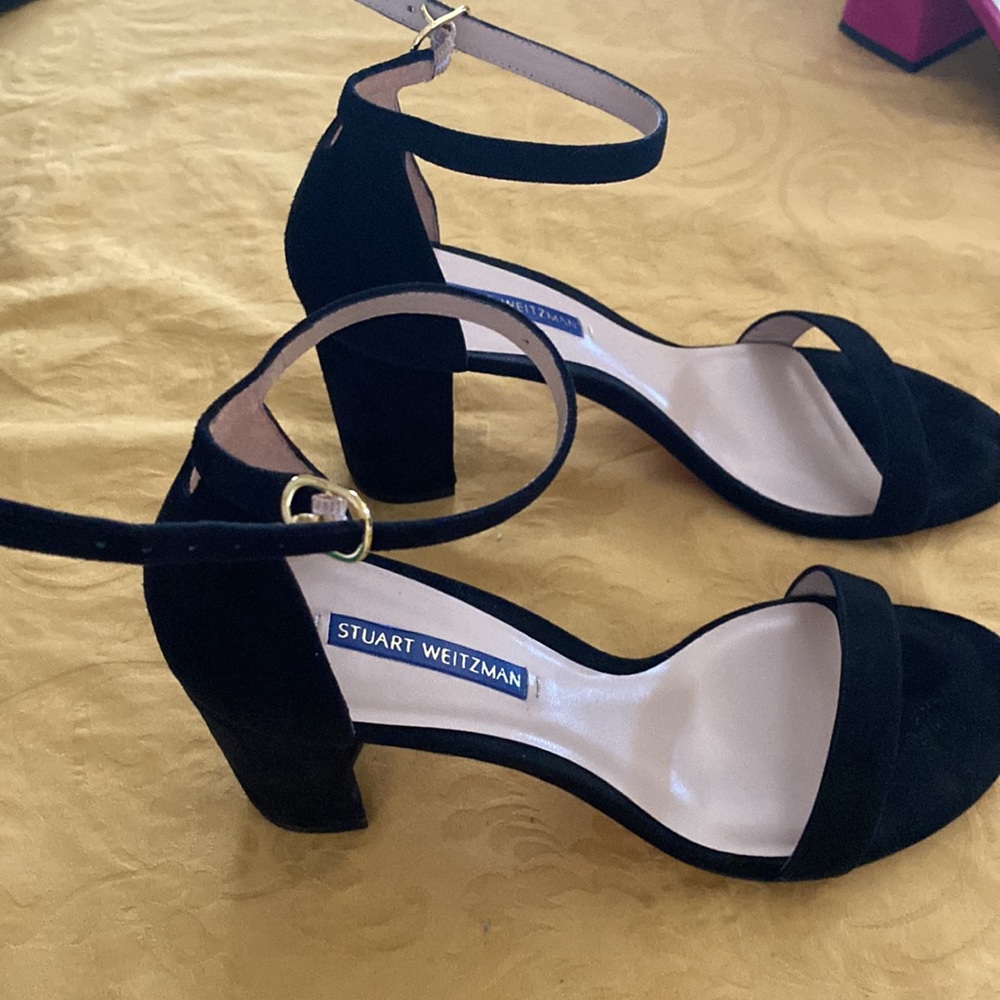 Suede Stuart Weitzman Block Sandal - image 3